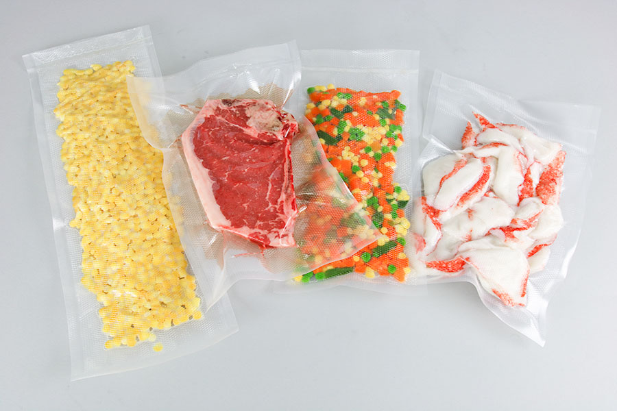 vacuum bags filled with food and sealed